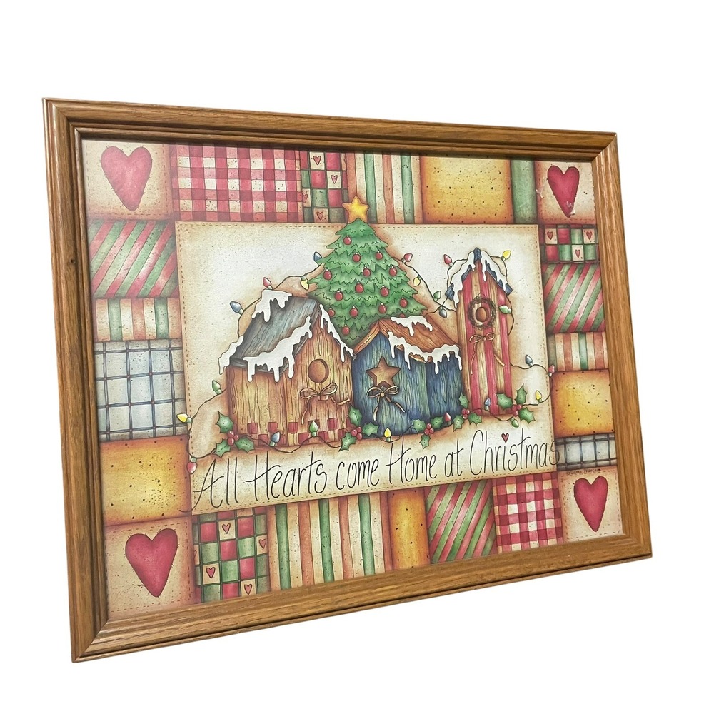Home Interiors All‎ Hearts Come Home at Christmas Picture 12" x 15" Folk Country